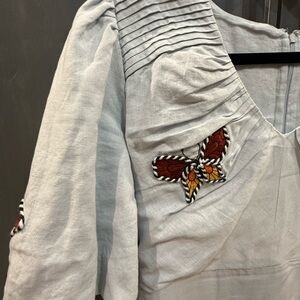 Embroidered Butterfly Mini Dress - Gray